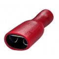 Red Fully insulatedFemale Spade. For cable size 0.5mm- 1.25m - 100 per pack