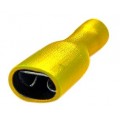 Yellow Fully insulated Female Spade. For cable size 4mm - 6m - 100 per pack