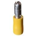 Yellow Male Bullet 5mm. For cable size 4mm - 6mm - 100 per pack