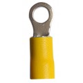 Yellow Ring Terminal for 4mm stud. For cable size 4mm - 6mm - 100 per pack