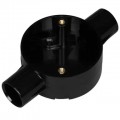 20MM PLASTIC THROUGH BOX -BLACK