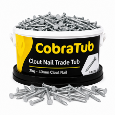 CobraTub 4 - Clout Nails - 2kg of 40mm Galvanised Clout Nails - 2000 per pack