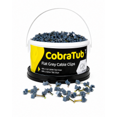 CobraTub 3 - Flat Grey  T & E cable clips:- 400 x 1.0/1.5 T & E clips+ 400 x 2.5 T & E clips - 400 per pack