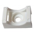 Cradle type cable tie holder, Natural with 5mm fixing hole - 100 per pack