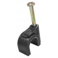 Plastic Round Cable Clips - 10mm Black (100 per pack)