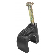 Plastic Round Cable Clips - 10mm Black (100 per pack)