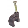 Plastic Round Cable Clips - 7mm Brown (100 per pack)