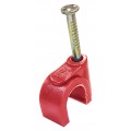 Plastic Round Cable Clips - 7mm Red (100 per pack)