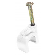 Plastic Round Cable Clips - 6mm White (100 per pack)