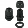 16mm Dome Top IP68 Glands c/w washer for cable size 4mm - 8mm  Black  - 10 per pack