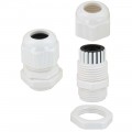 16mm Dome Top IP68 Glands c/w washer for cable size 4mm - 8mm  White - 10 per pack