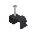 ROUND METAL CABLE CLIPS 8.75MM - BLACK