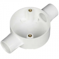 20MM PLASTIC THROUGH BOX -WHITE