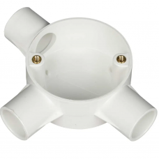 25MM PLASTIC TEE BOX ( 3 WAY ) - WHITE