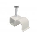 ROUND METAL CABLE CLIPS 8.75MM - WHITE