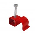 ROUND METAL CABLE CLIPS 8.75MM - RED