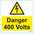 Warning Labels - Danger 400V 75mm x 75mm (25 per roll)