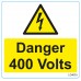 Warning Labels - Danger 400V 75mm x 75mm (25 per roll)