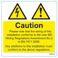 Warning Labels - Harmonised Cable 75mm x 75mm (25 per roll)