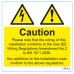Warning Labels - Harmonised Cable 75mm x 75mm (25 per roll)