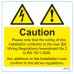 Warning Labels - Harmonised Cable 75mm x 75mm (25 per roll)