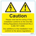 Warning Labels - Harmonised Cable 75mm x 75mm (5 per roll)