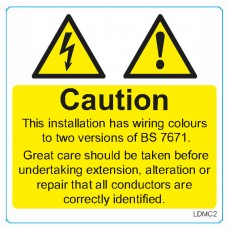 Warning Labels - Mixed Cable 75mm x 75mm (25 per roll)