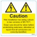 Warning Labels - Mixed Cable 75mm x 75mm (25 per roll)