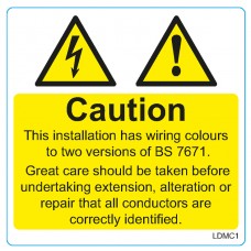 Warning Labels - Mixed Cable 75mm x 75mm (5 per roll)