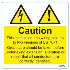 Warning Labels - Mixed Cable 75mm x 75mm (5 per roll)