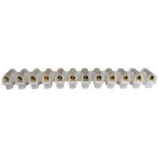 30amp x 12 way terminal strip. U style 400v White - 10 per pack
